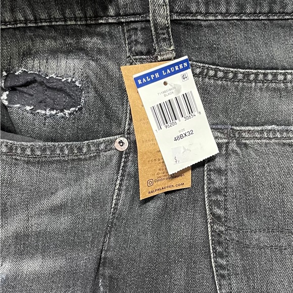 Polo Ralph Lauren New 48/32 Authentic Denim Rope Dyed Gothic Print Black BigTall - Picture 10 of 11